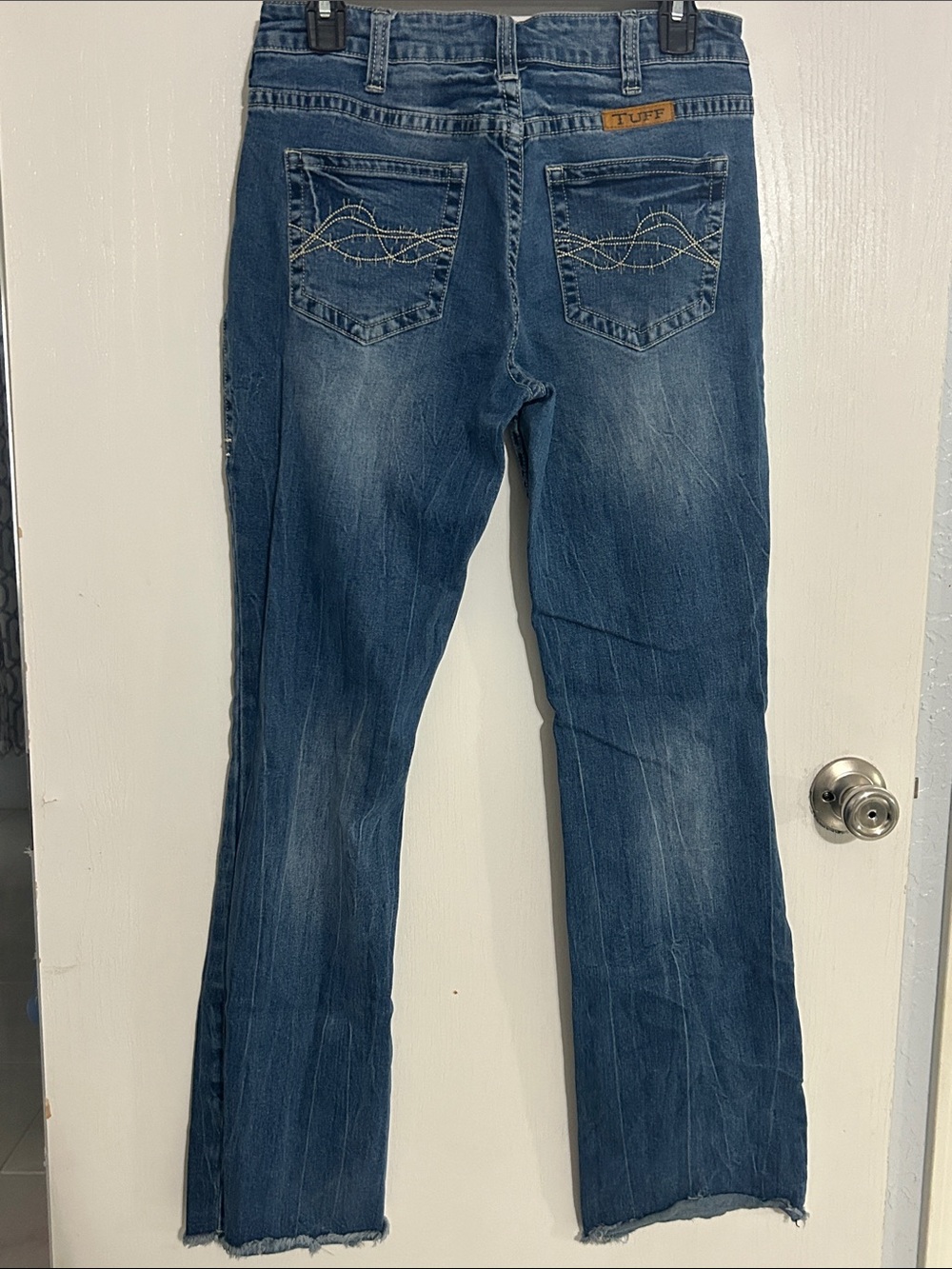 Cowgirl Tuff Blue Flare Jeans with Embroidered Back Pockets